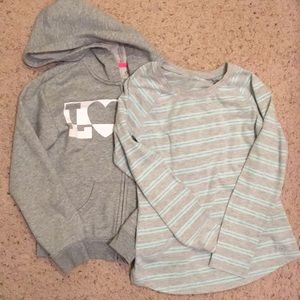 Girls sweatshirt hoodie with girls tunic top